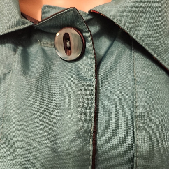 Vintage 80's Teal Trench/Rain Coat Chiango by Fleet Street Sz 10P - Picture 4 of 15